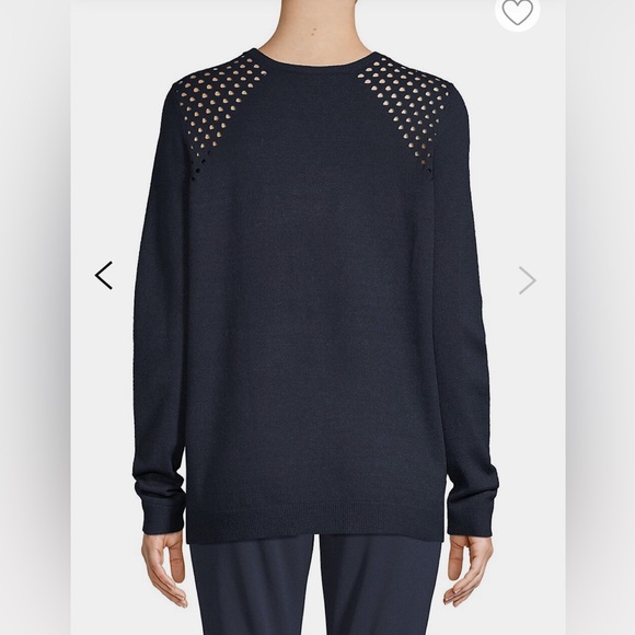 Isaac Mizrahi Navy Blue Pullover Sweater Crewneck - Picture 5 of 6